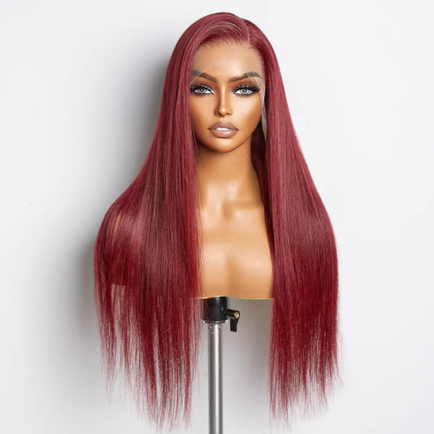 Maganda Rain 24 Inches Burgundy Straight 13x4 Lace Front Wig