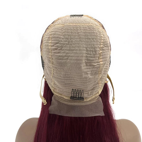 Maganda Rain 24 Inches Burgundy Straight 13x4 Lace Front Wig