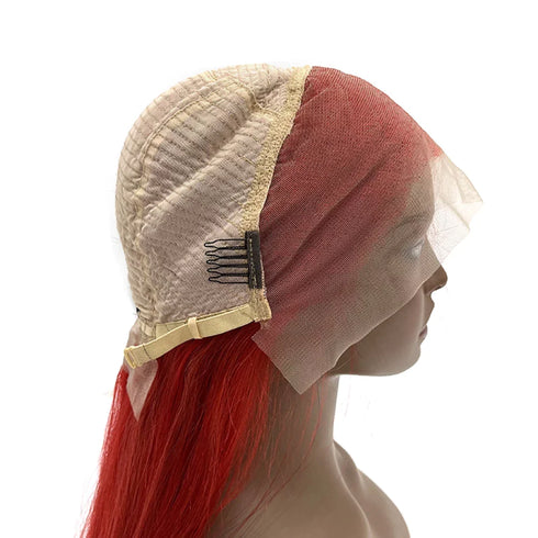 Maganda Rain 24 Inches Red Straight 13x4 Lace Front Wig