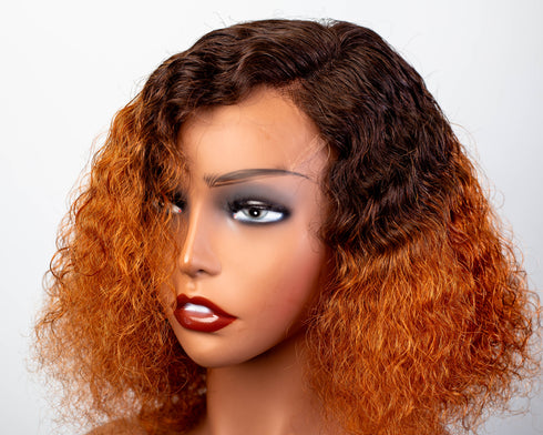 Maganda Rain 10" Mixed Brown Short Cut Curly HD Lace Glueless Wig