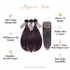 Maganda Rain Mink Straight 3 bundles with 5x5 HD closure product highlights infographic