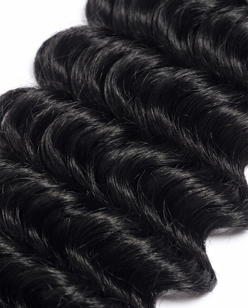 Deep Wave Bulk Hair curl texture macro close-up