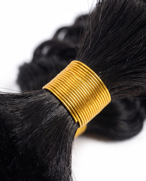 Deep Wave Bulk Hair wire-bound binding close-up