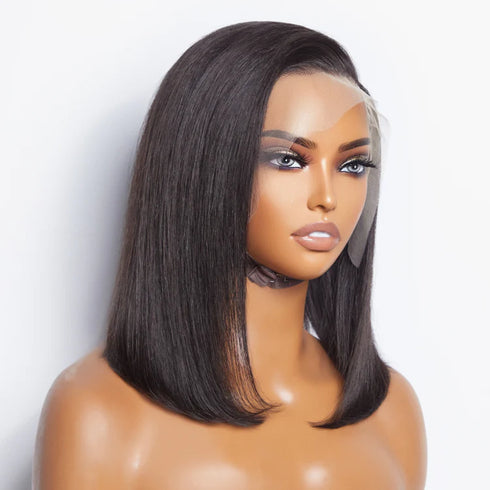 Maganda Rain Raw Indian 13x4 Lifting Bang Straight Bob Wig
