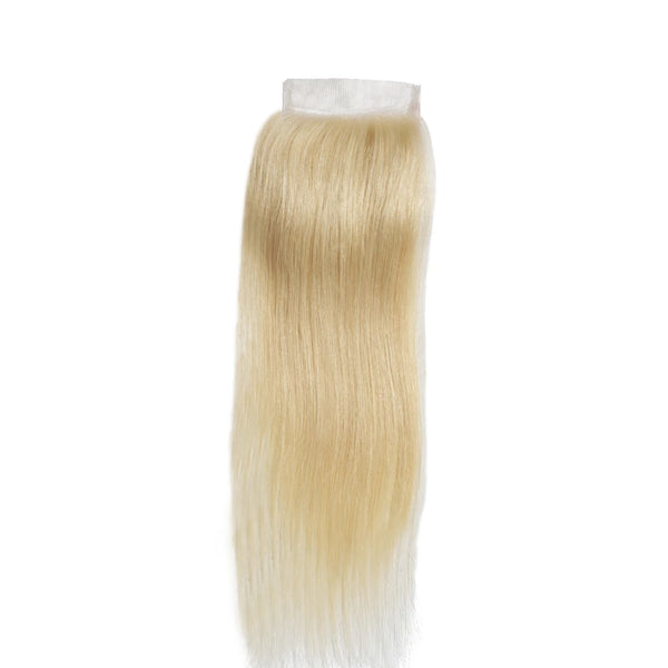 Maganda Rain #613 Blonde Straight 4x4 Transparent Lace Closure