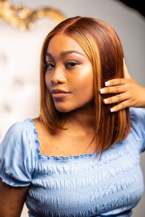 Maganda Rain 12" 13x4 Lace Front Piano Highlight Bob Wig